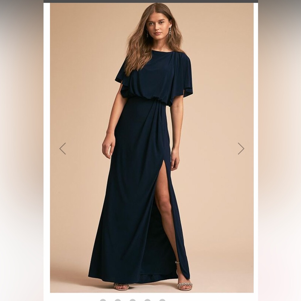 BHLDN Black A-Line Maxi Skirt with Slit